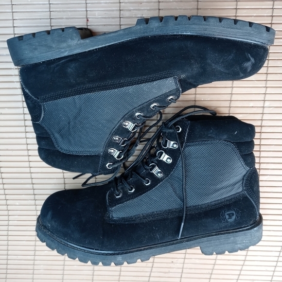Phat Farm men\'s black veggie suede boots. Sz 12M. Lace. Lug soles. 165pm main image 10
